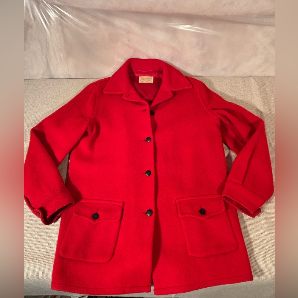 Vintage Hudson’s Bay Red Wool Statement Coat | Canadian Made